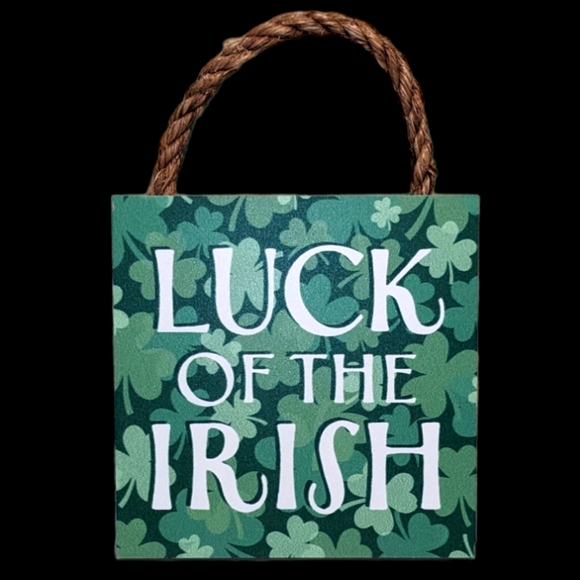Wincraft Other - Wincraft Luck of the Irish Green Shamrock Wooden Sign Decor with Twine Rope